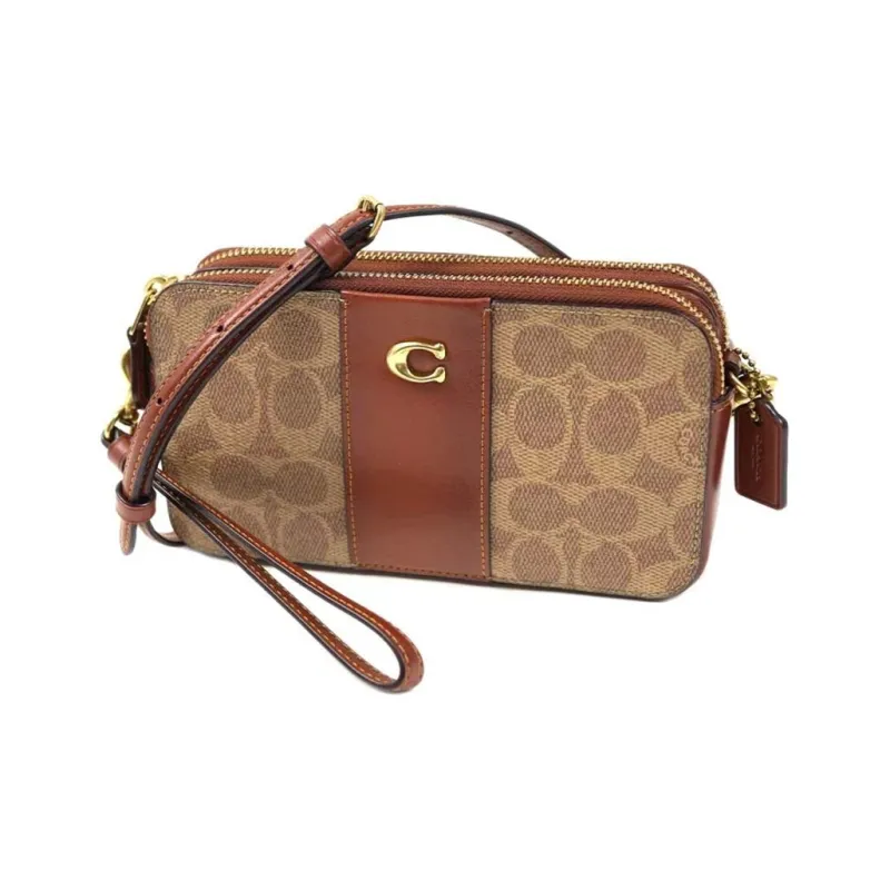 COACH Kira Cow Leather Shoulder Bag Crossbody Bag Small Size Women's Tan-1