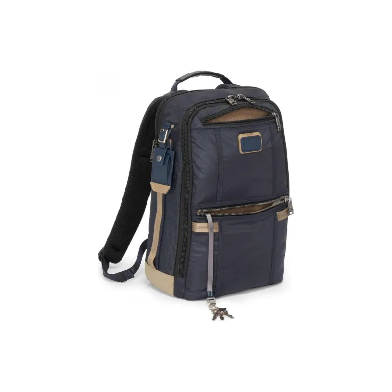 TUMI Nylon Backpack Medium Size Men's Midnight Navy & Khaki-1