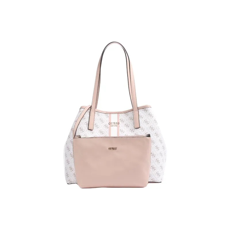 GUESS Synthetic Material One Shoulder Handbags Women's White With Rose Accents-3