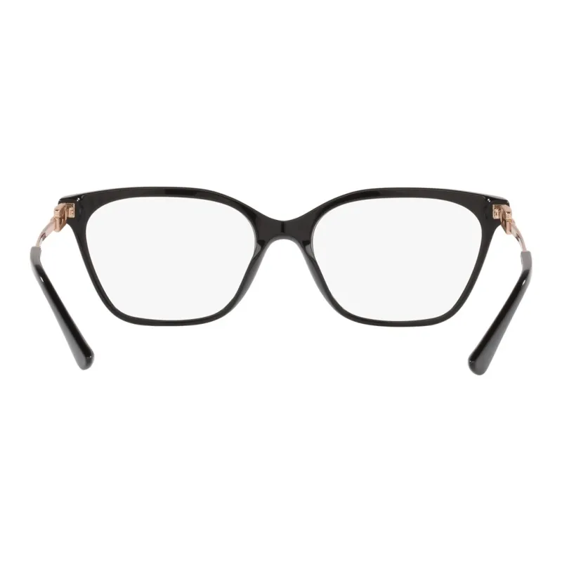 BVLGARI Metal Plastic Rectangular Eyeglass Frames Unisex Black-2