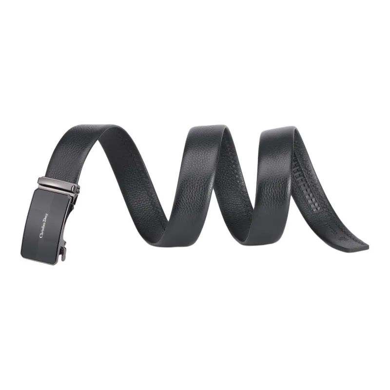 Chrisdien Deny High Quality Business Automatic Buckle Casual Commute Belt Men's Black Width  3.8cm-2