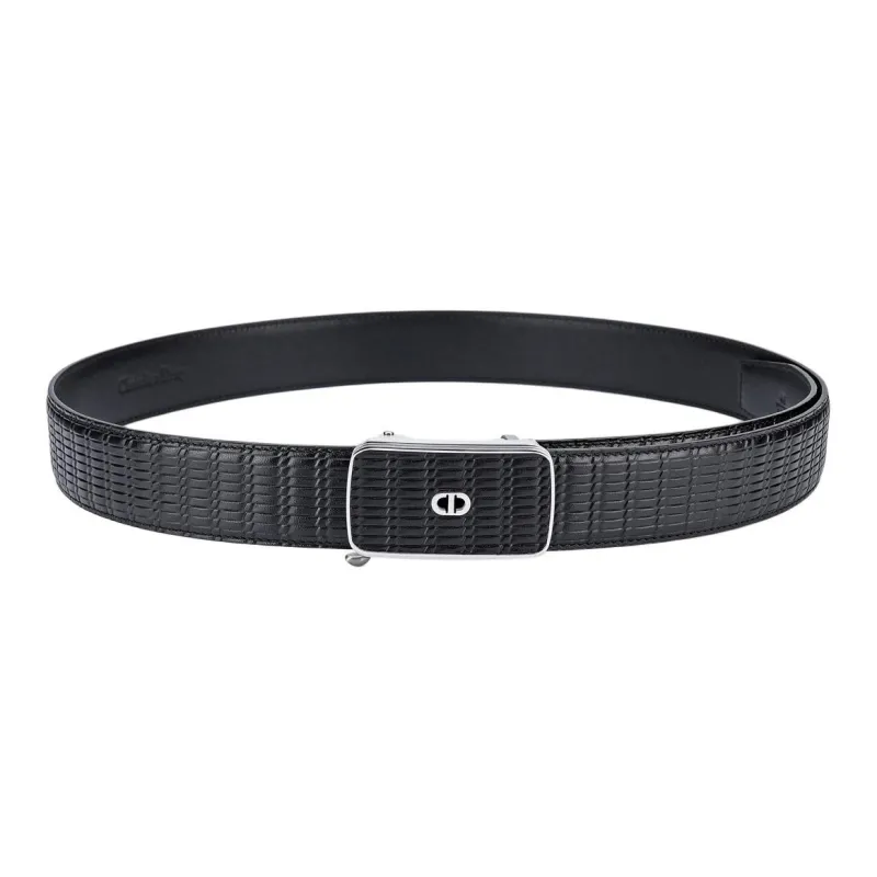 Chrisdien Deny Korean Style Youth Business Casual Automatic Buckle Belt Men's Black Width 3.5cm-3