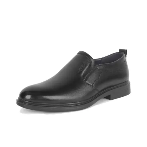 AOKANG Dress Shoes Men Low-Top Black