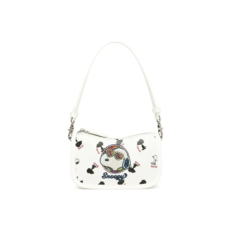 SNOOPY PVC Embroidery Shoulder Bag Women's-0