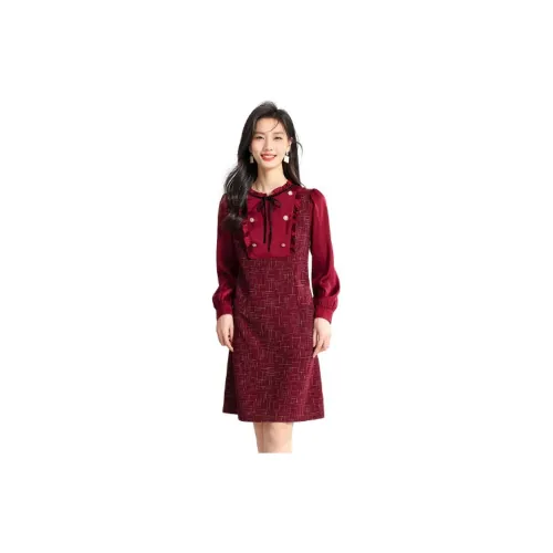 Coredorm Long-Sleeved Dresses Women's Maroon