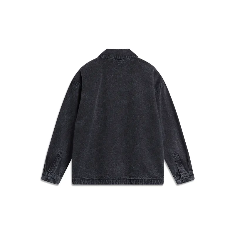 LiNing Weekend Youth Sports Fashion Collection Denim Jacket Unisex Black Denim-1