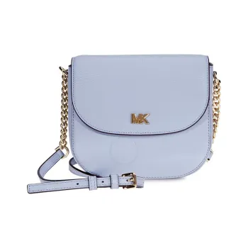MICHAEL KORS Mott Leather Shoulder Bag, Crossbody Bag Women's Light Blue