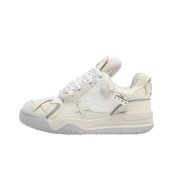Bellum Han Abrasion Resistant Slip Resistant Low Top Skateboard Shoes Unisex White