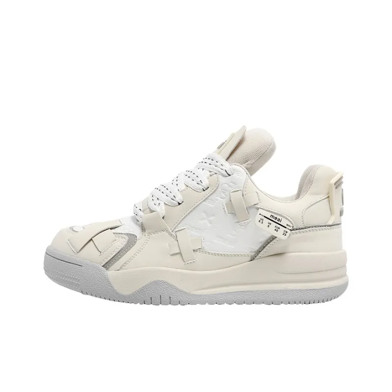 Bellum Han Abrasion Resistant Slip Resistant Low Top Skateboard Shoes Unisex White-0