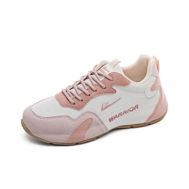 Warrior Lightweight Wear Resistant And Slip Resistant Low Top Chunky Sneakers Women's Beige Pink-1