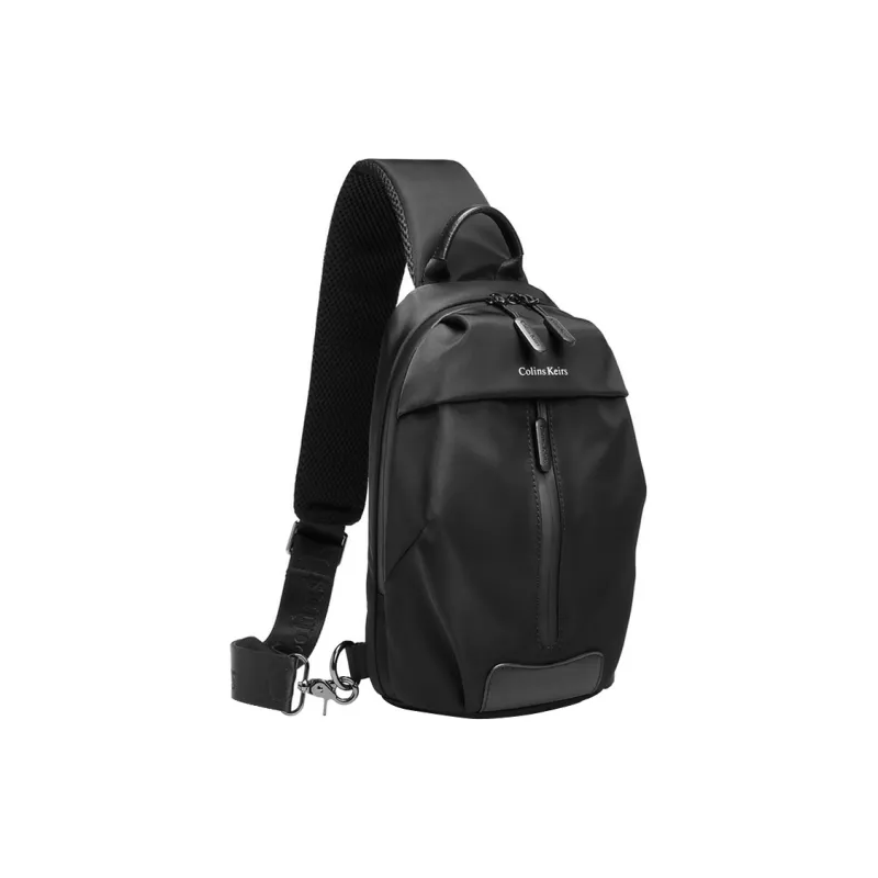 COLINS KEIRS Nylon Fabric Backpack Shoulder Bag Crossbody Bag Sling Bag Medium Size Unisex Black-1