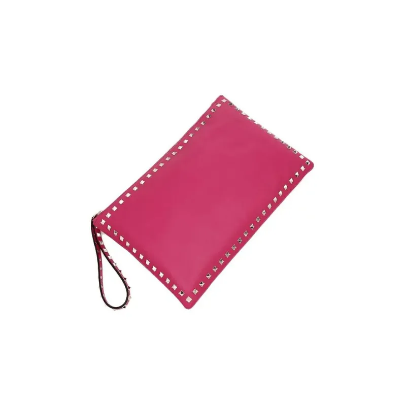 Valentino Leather Clutch Women's Disco Pink-3