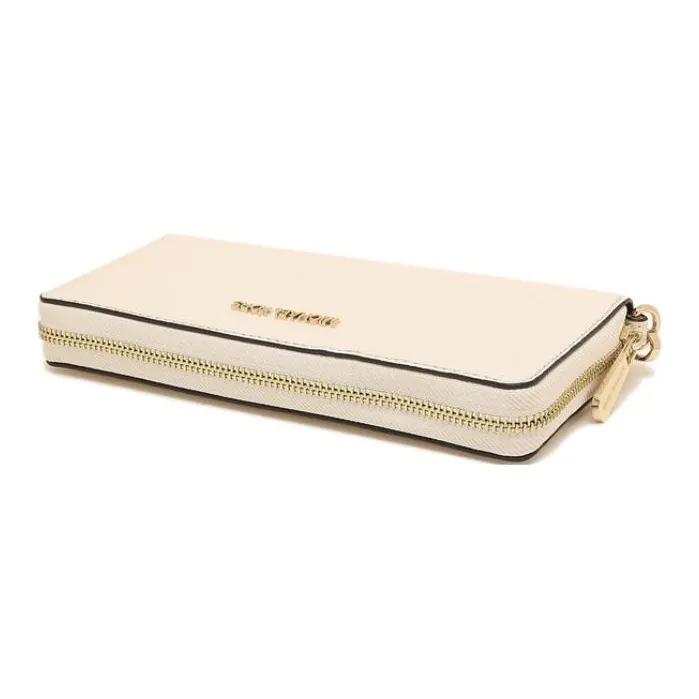 MICHAEL KORS Jet Set Travel Litchi Grain Leather Wallet Large Size Women's Milk White-3