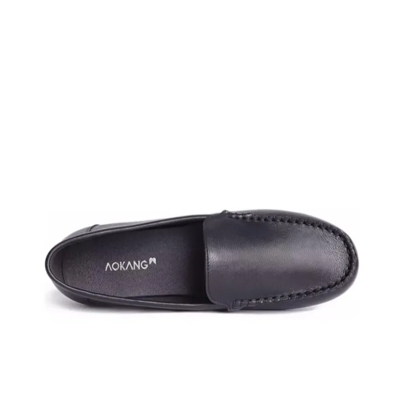 AOKANG Gommino Loafers Women's Black-2