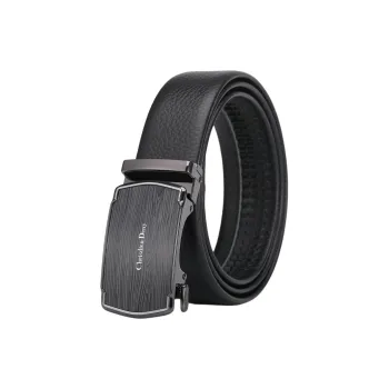 Chrisdien Deny Business Quality Double Buckle Gift Box Set Belt Men's Black Width: 3.8cm