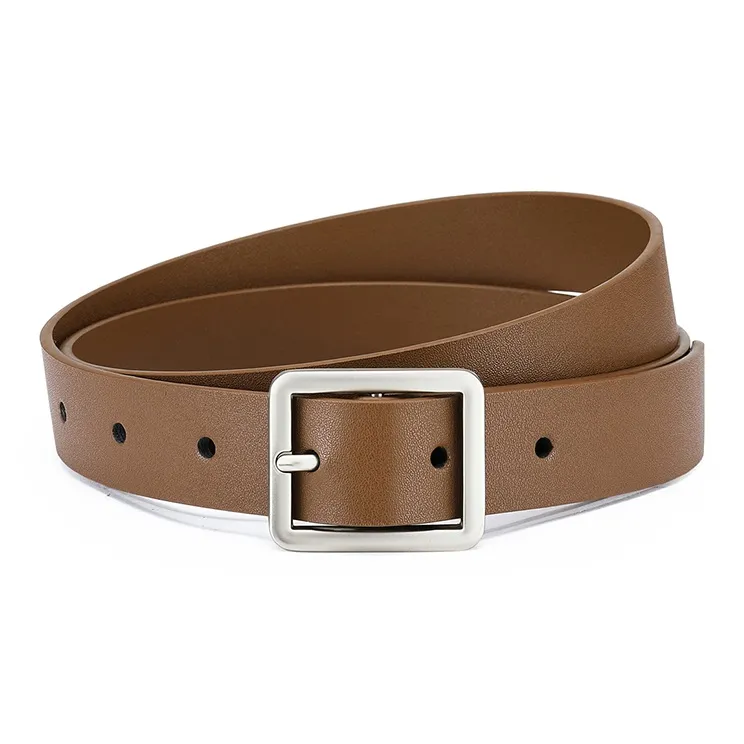 FAIRWHALE Minimalist Style Design Pin Buckle Cow Leather Genuine Leather Belt Women's Width 2.5CM-0