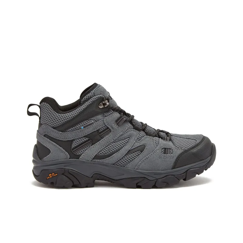 HI-TEC Ravus Mid WP Anti-Slip Wear-Resistant Mid-Top Outdoor Shoes Men's Black Gray Color-1