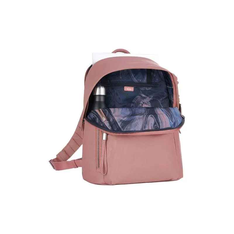 TUMI Voyageur Nylon Backpack Medium Size Women's Gray Pink-3