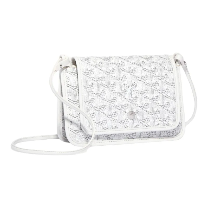 GOYARD Plumet Canvas With Leather WOC Envelope Bag Clutch Crossbody Bag Shoulder Bag Unisex White/Purple Heart Edition-1