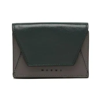 MARNI Calfskin Wallet Men's Beechwood With Dark Gray