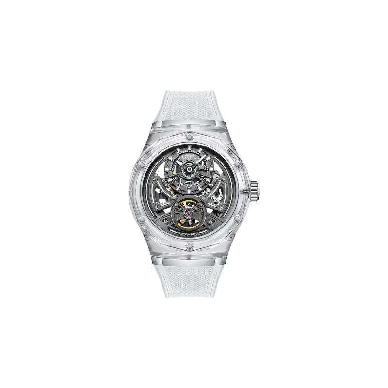 BONEST GATTI Automatic Mechanical Movement Rubber Strap Watch Men's Watches Black Dial-4