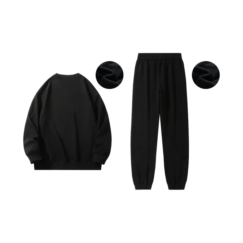 BLACK CLOVER Crew Neck Pullover Sweatshirt Set Unisex Black-15