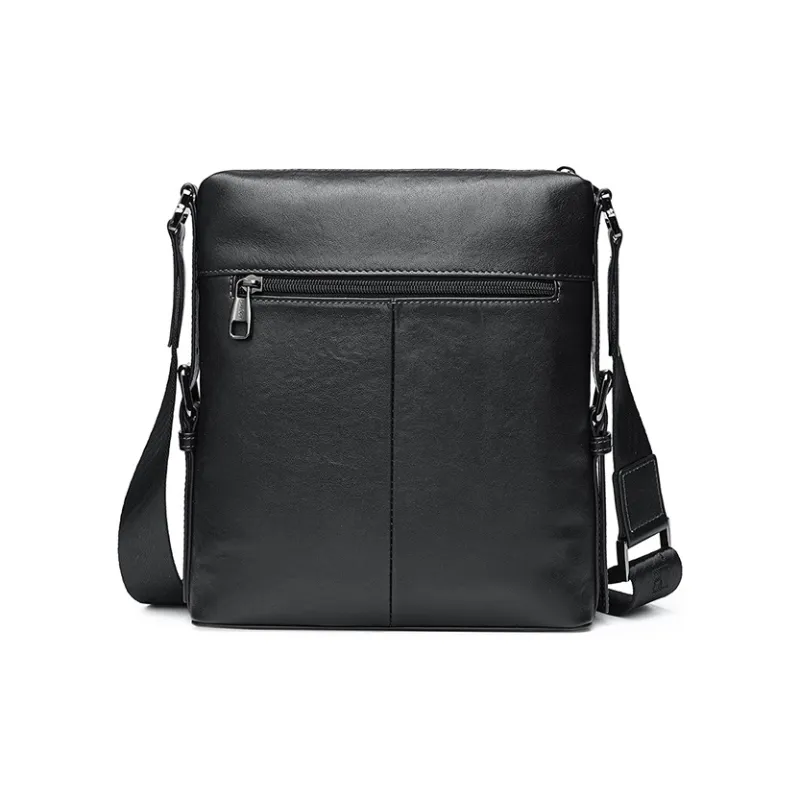 Playboy Cow Leather Crossbody Bag, Shoulder Bag Tubas Men's Black-2