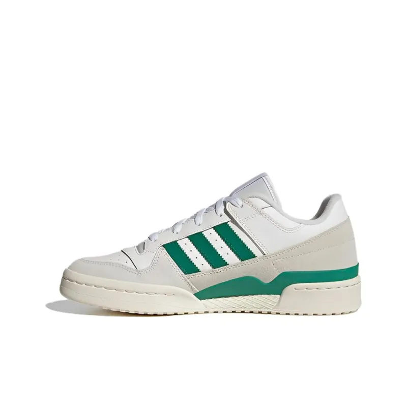 Adidas Originals FORUM LOW CL Cushioning, Wear Resistant Low Top Skateboard Shoes Unisex White Green-0