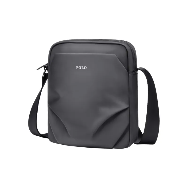 POLO Nylon Men's Shoulder Bag Medium Size Men's Black/Gray-4
