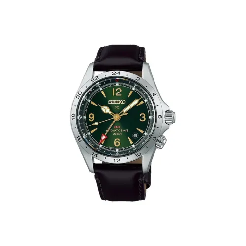 SEIKO Prospe Collection Wrist Watch Automatic/Manual Mechanical Movement Cow Leather Strap Green Dial Men's Watches