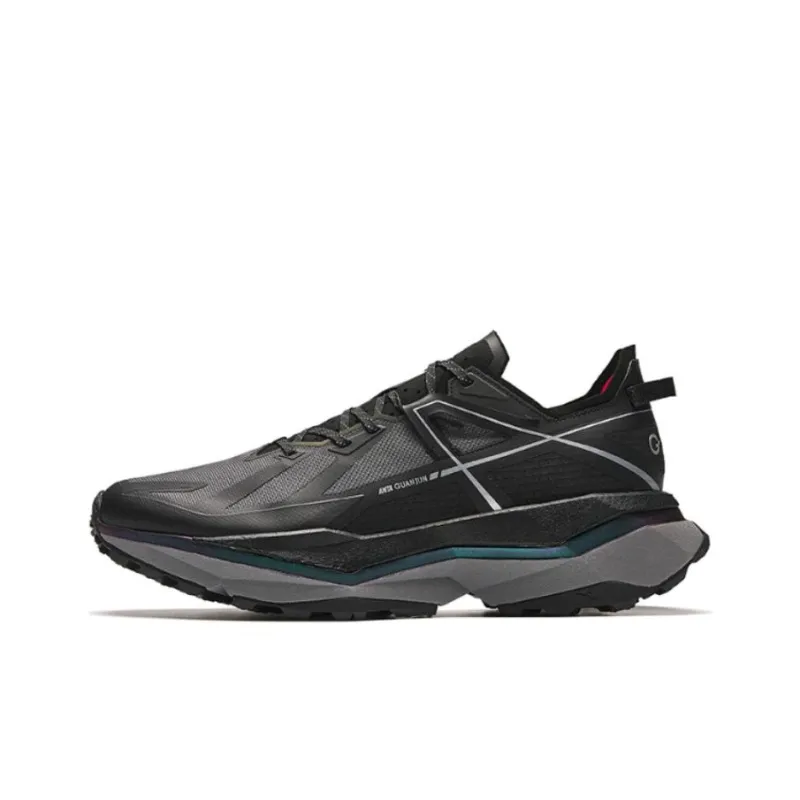 Anta Cushioned Wear Resistant Breathable Rebound Low Top Running Shoes Men's Black-0