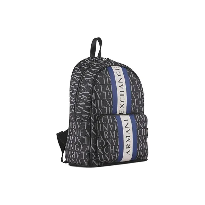 ARMANI EXCHANGEAE Polyester With Cotton Backpack Medium Size Men's Black & Blue-1