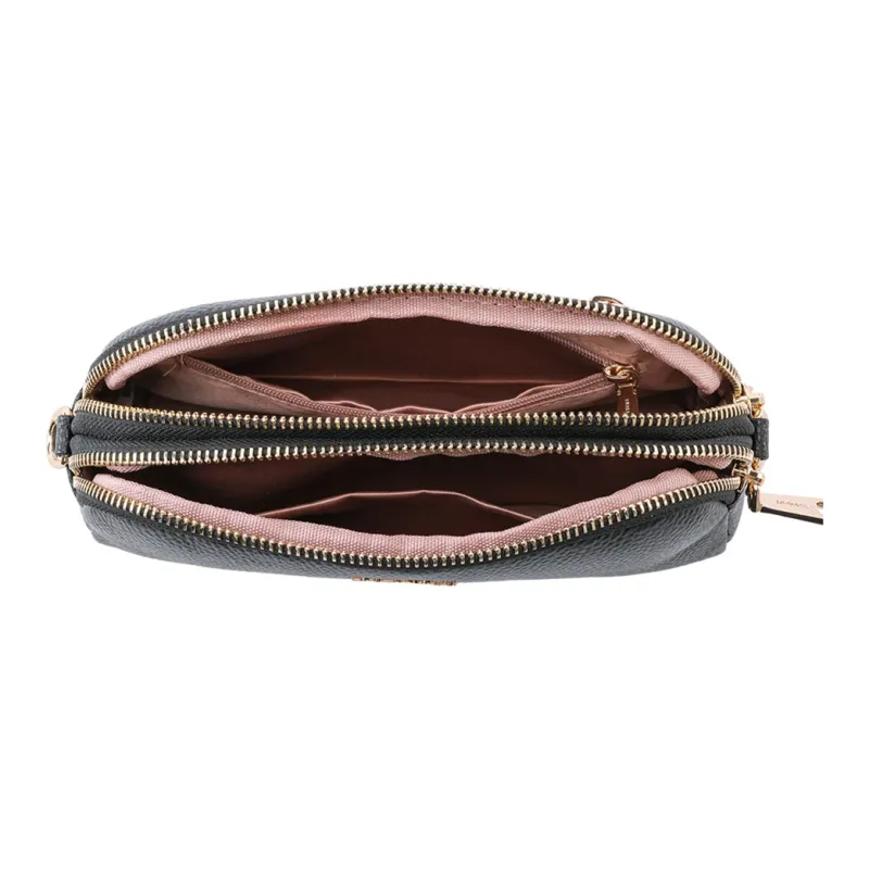 Dubaolu Cow Leather With Synthetic Leather Handheld Shoulder Bag, Crossbody Bag Medium Size Women's Burgundy/Black-12