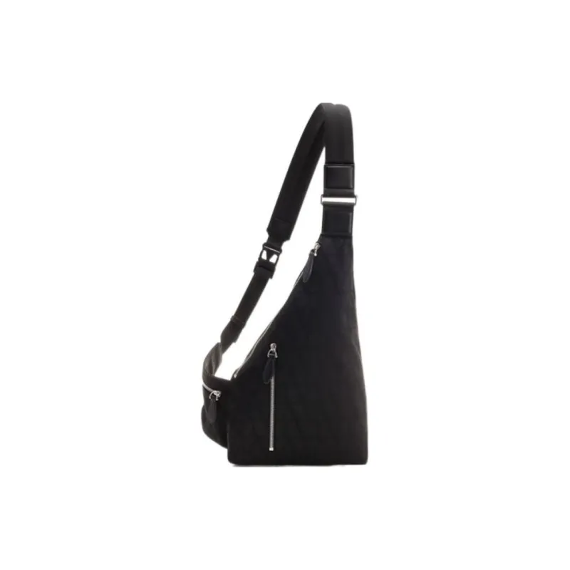 Valentino Cotton With Polyester Sling Bag Men's Black-0