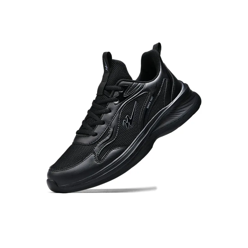 Binary Cushioning, Lightweight, Breathable, Slip Resistant Low Top Casual Running Shoes Men's Black-2