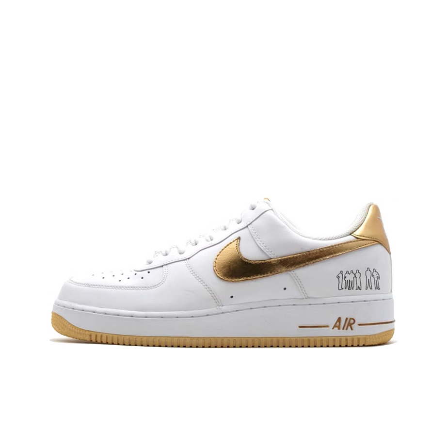 nike air force 1 white and metallic gold