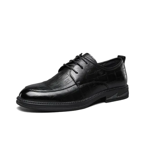 YEARCON Dress Shoes Men Low-Top Black