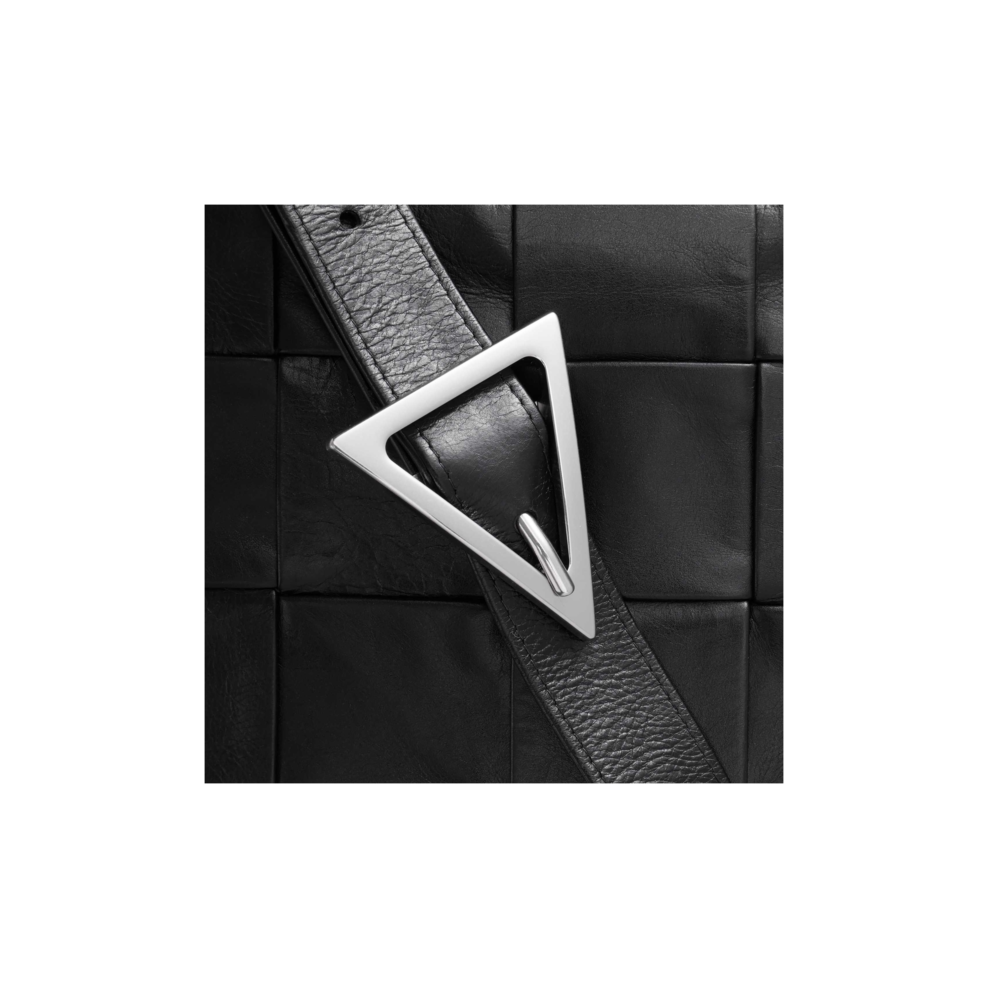Bottega Veneta Cassette Intreccio Crossbody Bag Medium Black