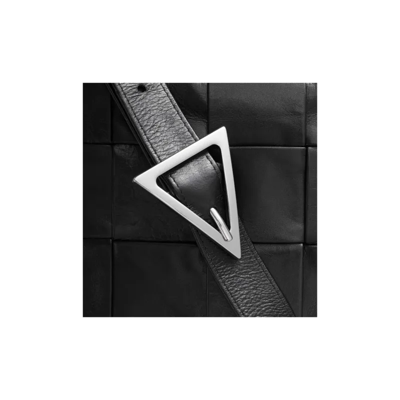 Bottega Veneta Cassette Intreccio Crossbody Bag Medium Black-6
