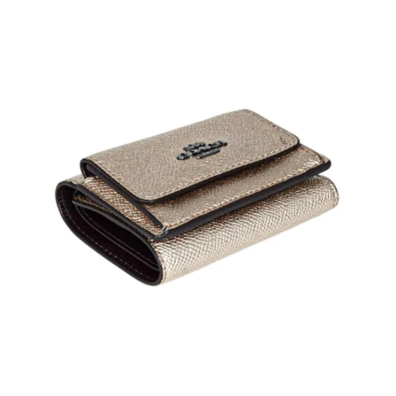 COACH Leather Wallet Women's Gunmetal With Platinum-Plated Accents-1