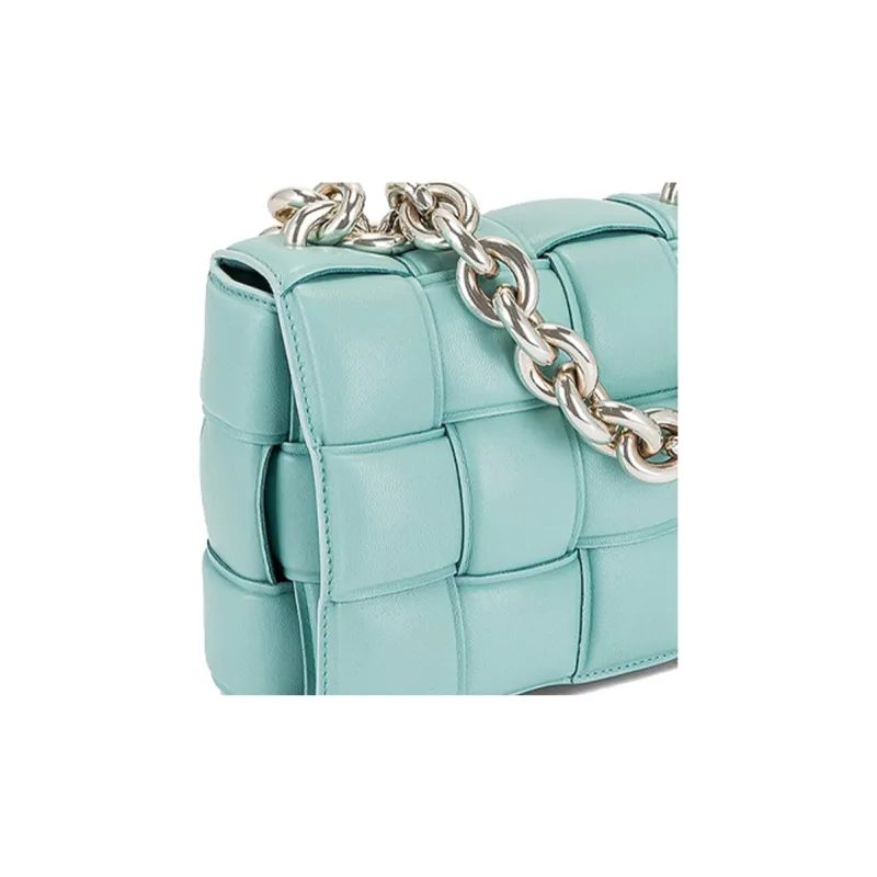 Bottega Veneta Chain Cassette Sheepskin Crossbody Bag Shoulder Bag Women's Mint-4
