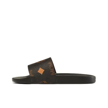 MCM Women's Maxi Visetos Monogram Slide 'Black'