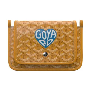 GOYARD Plumet Canvas With Leather Envelope Bag Crossbody Bag Shoulder Bag Unisex Yellow Multicolor Blue Little Heart