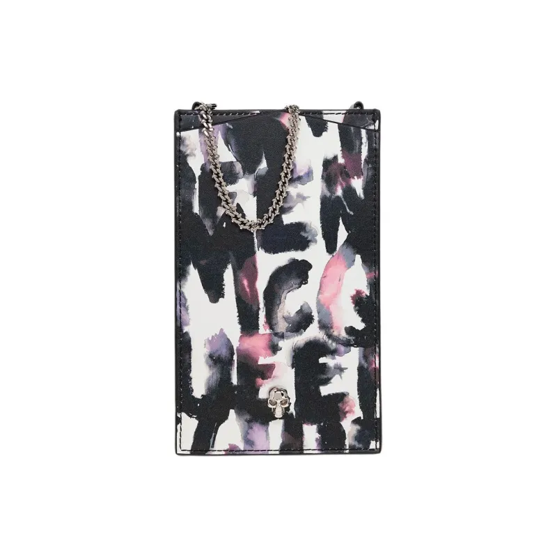 Alexander McQueen Printed Cow Leather One Shoulder Crossbody Cell Phone Pouch Women's Multicolor-4