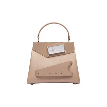 Maison Margiela Grain Calfskin One Shoulder Handbag Small Size Women's Beige