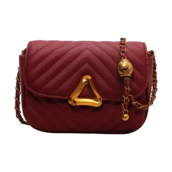 NOMK PU Small Square Bag Shoulder Bag Crossbody Bag Small Size Women's Red/Ecru/Black/Coffee