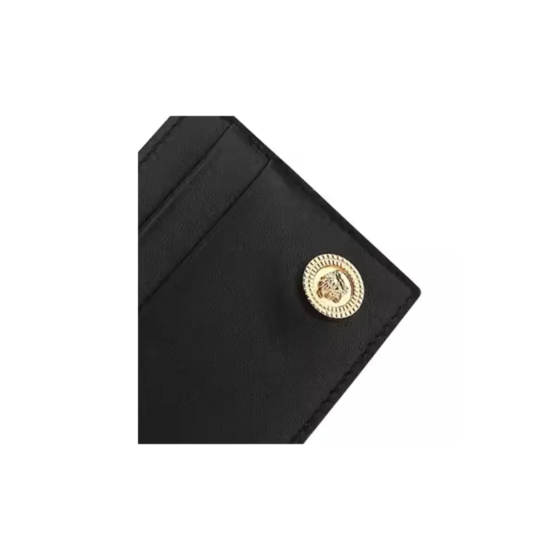 VERSACE MEDUSA BIGGIE Series Soft Grained Cow Leather Card Holder Men's Black-3
