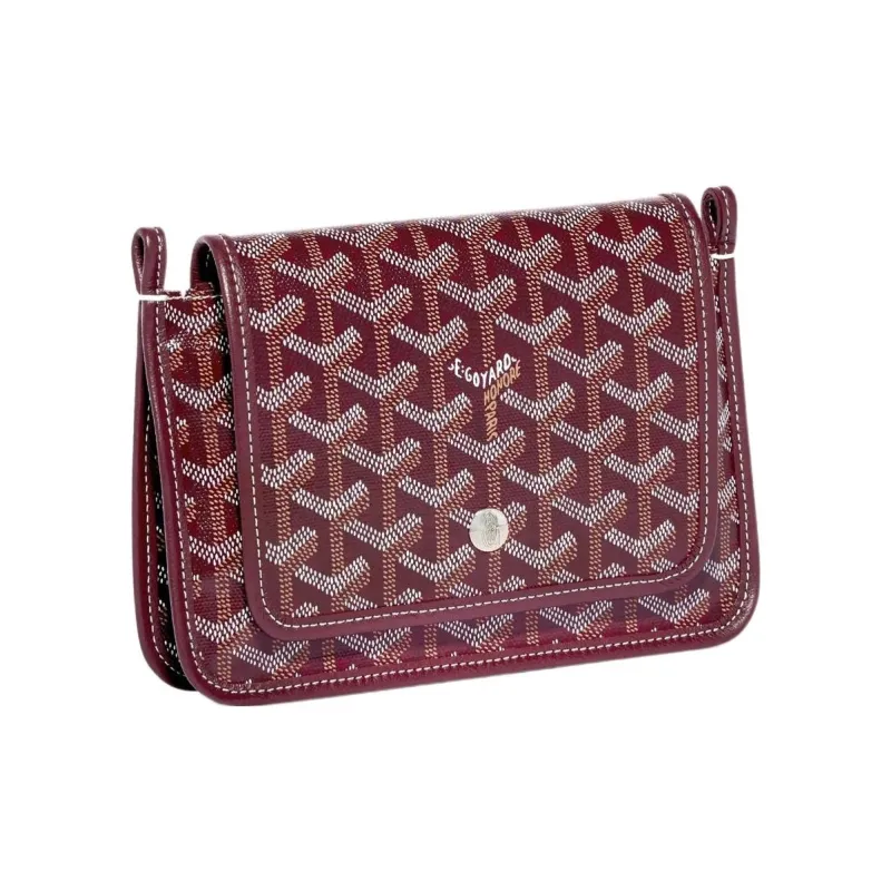 GOYARD Canvas With Leather Envelope Bag Crossbody Bag Shoulder Bag Unisex Burgundy & Light Pink Small Heart-3