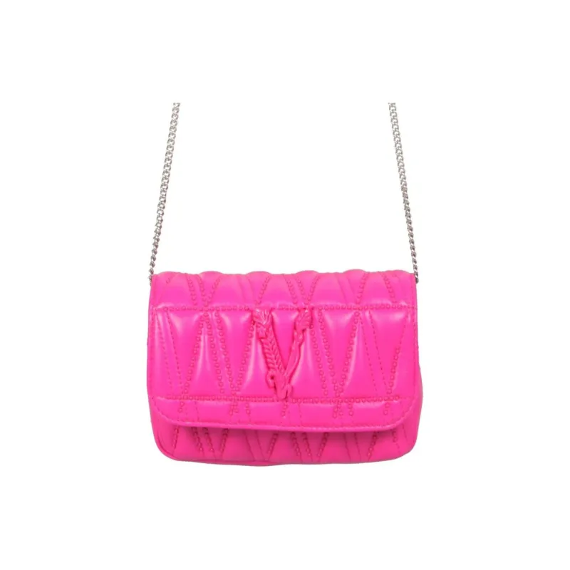 VERSACE Genuine Leather Crossbody Handbag Shoulder Bag Women's Pink-1