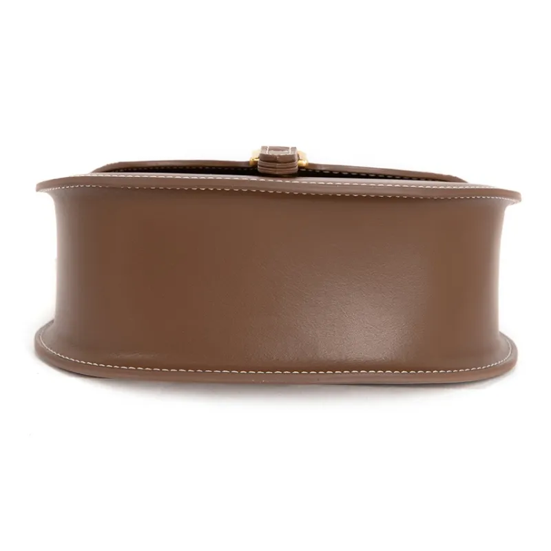 VENOF Cow Leather Saddle Bag, Shoulder Bag Women's Roman Hair/Vanji Coffee-7